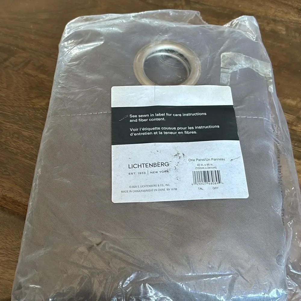 Sun Zero Lichtenberg Grey grommet single panel 40 x 95”